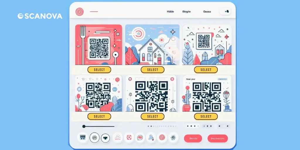 Six different QR Code Templates that you can select.