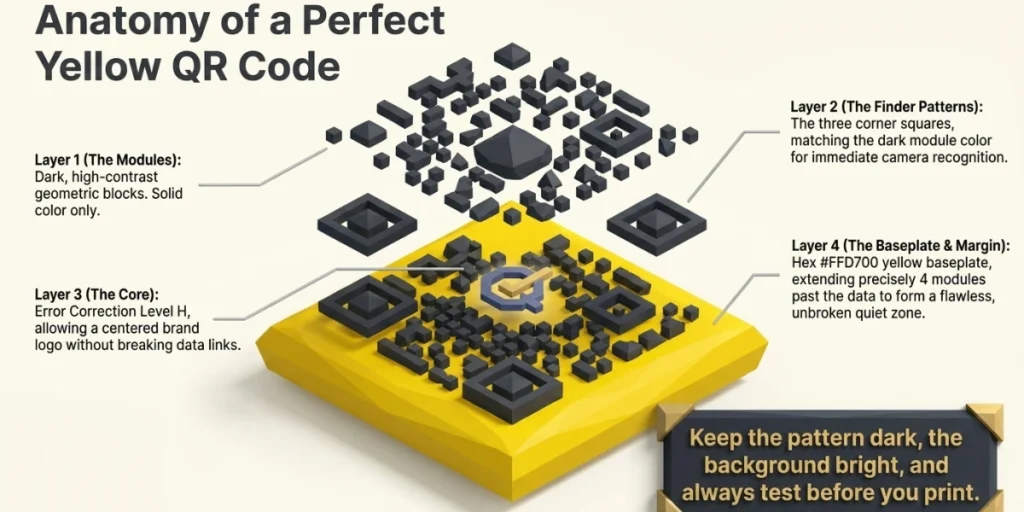 Reasons for choosing the color yellopw for QR Code design.