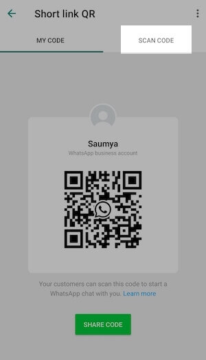 Scan Whatsapp Business QR Code