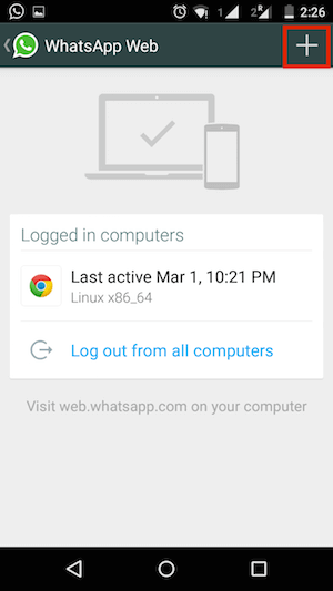 whatsapp web qr code add computer