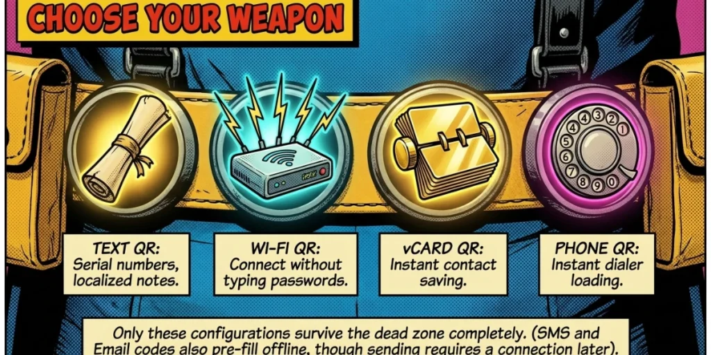 Types of QR Codes that work offline.